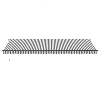 Markise Automatisch mit LEDs Anthrazit & Weiß 600x350 cm