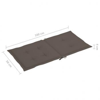 Gartenstuhlauflagen für Niedriglehner 6 Stk. Taupe 100x50x3 cm