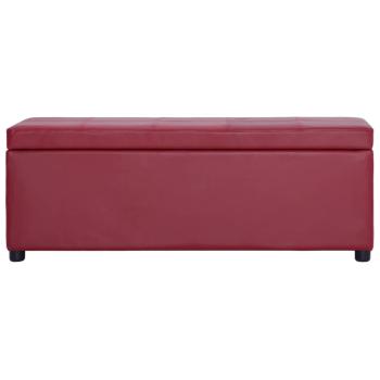 Bank mit Staufach 116 cm Weinrot Kunstleder
