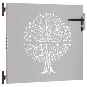 Gartentor 85x100 cm Cortenstahl Baum-Design