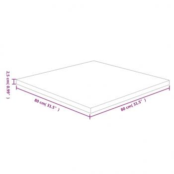 Tischplatte Quadratisch Dunkelbraun 80x80x2,5cm Eiche Behandelt