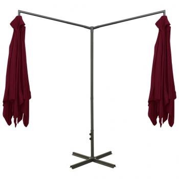 Doppel-Sonnenschirm mit Stahlmast Bordeaux-Rot 600x300 cm