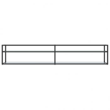 TV-Schrank Weiß Marmor-Optik 220x40x40,5 cm Hartglas