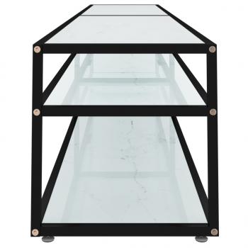 TV-Schrank Weiß Marmor-Optik 220x40x40,5 cm Hartglas