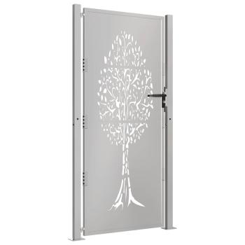Gartentor 105x205 cm Cortenstahl Baum-Design