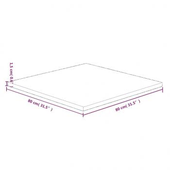 Tischplatte Quadratisch 80x80x1,5 cm Eichenholz Unbehandelt