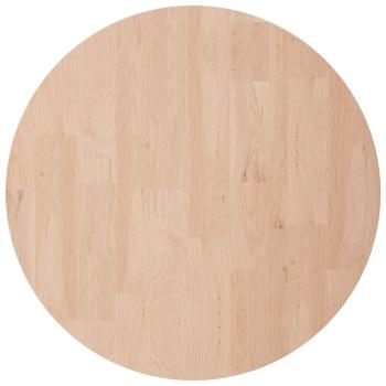 Runde Tischplatte Ø30x4 cm Unbehandeltes Massivholz Eiche