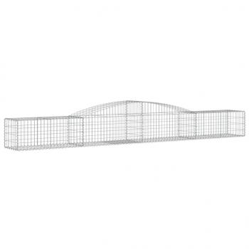Gabionen mit Hochbogen 20 Stk. 400x50x40/60cm Verzinktes Eisen