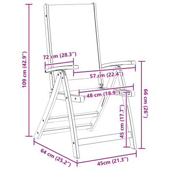 Gartenstühle 6 Stk. Klappbar Massivholz Akazie und Textilene