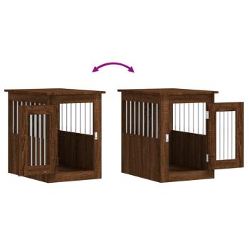 Hundekäfig im Möbelstil Braun Eichen-Optik 45x62x59 cm