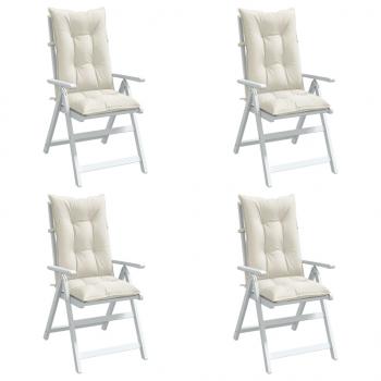 ARDEBO.de - Hochlehner-Auflagen 4 Stk. Melange Creme 120x50x7 cm Stoff