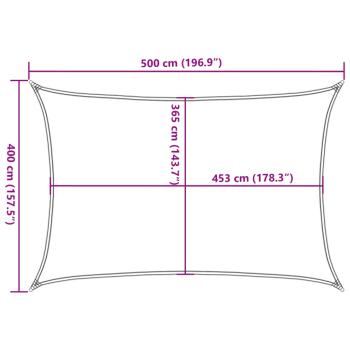 ARDEBO.de - Sonnensegel Sandfarbe 5x4 m 100% Polyester Oxford