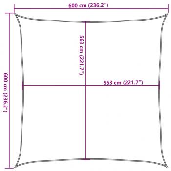 Sonnensegel Hellgrau 6x6 m 100% Polyester Oxford