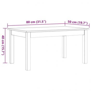 Couchtisch Wachsbraun 80x50x40 cm Massivholz Kiefer