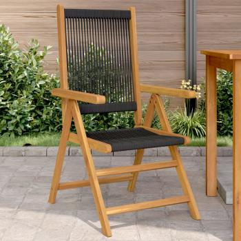 ARDEBO.de - Gartenstühle 2 Stk. Schwarz Massivholz Akazie und Polypropylen