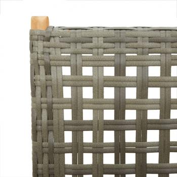 Gartenstuhl Verstellbar 4 Stk. Grau Poly Rattan Massivholz