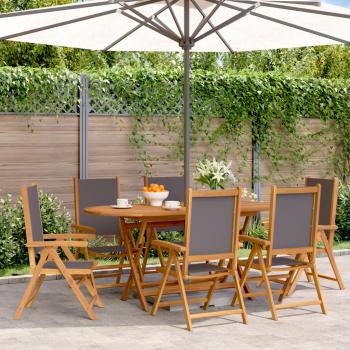 ARDEBO.de - Gartenstuhl Verstellbar 6 Stk. Anthrazit Stoff und Massivholz