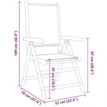 Gartenstuhl Verstellbar 6 Stk. Anthrazit Stoff und Massivholz