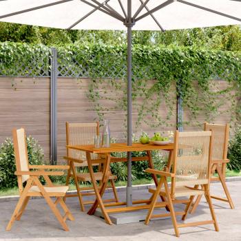 ARDEBO.de - Gartenstuhl Verstellbar 4 Stk. Beige Massivholz Akazie