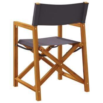 8-teiliges Klappstuhl-Set, dunkelgrauer Stoff