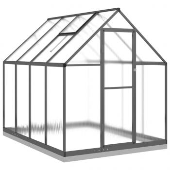 Gewächshaus mit Fundamentrahmen Anthrazit 224x169x202 cm Alu