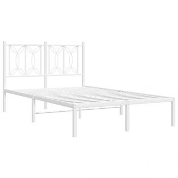 Bettgestell mit Kopfteil Metall Weiß 120x200 cm