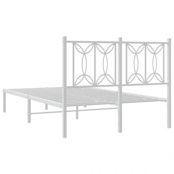 Bettgestell mit Kopfteil Metall Weiß 120x200 cm
