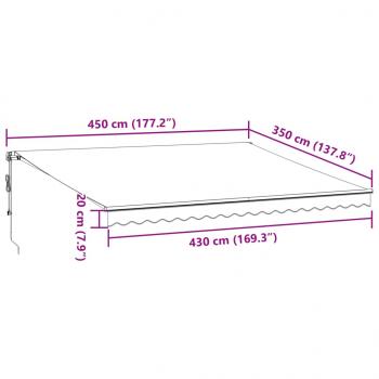 Markise Automatisch mit LEDs Anthrazit & Weiß 450x350 cm