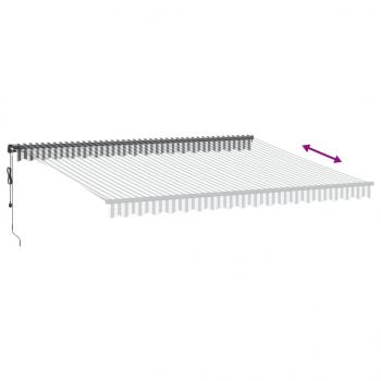 Markise Automatisch mit LEDs Anthrazit & Weiß 450x350 cm