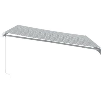 Markise Manuell mit LED Anthrazit & Weiß 400x350 cm