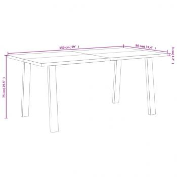 Esstisch 150x90x75 cm Massivholz Akazie
