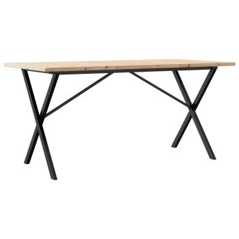 ARDEBO.de - Esstisch X-Gestell 140x80x75,5 cm Massivholz Kiefer & Gusseisen