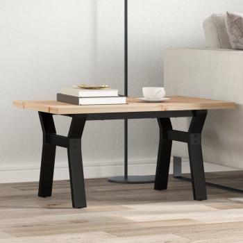 ARDEBO.de - Couchtisch Y-Gestell 80x50x40,5cm Massivholz Kiefer & Gusseisen
