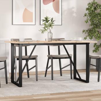ARDEBO.de - Esstisch O-Gestell 160x80x75 cm Massivholz Kiefer und Gusseisen