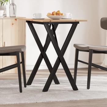 ARDEBO.de - Esstisch X-Gestell 80x50x75 cm Massivholz Kiefer und Gusseisen