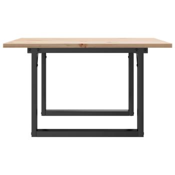 Couchtisch O-Gestell 70x70x40cm Massivholz Kiefer und Gusseisen