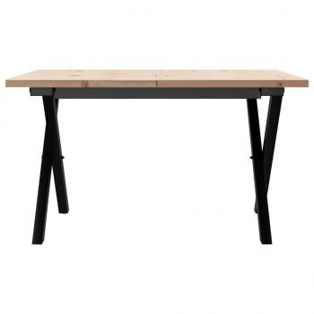 Couchtisch X-Gestell 60x60x40cm Massivholz Kiefer und Gusseisen