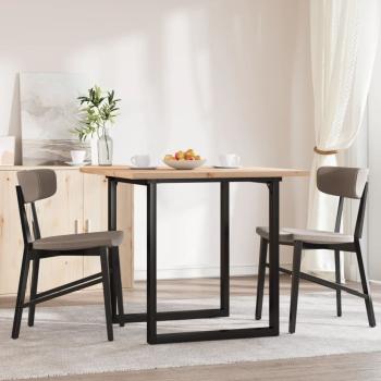 Esstisch O-Gestell 80x80x75,5 cm Massivholz Kiefer & Gusseisen