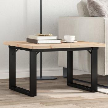 ARDEBO.de - Couchtisch O-Gestell 60x60x40,5cm Massivholz Kiefer & Gusseisen