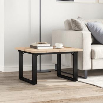 Couchtisch O-Gestell 60x60x40,5cm Massivholz Kiefer & Gusseisen