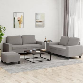 ARDEBO.de - 3-tlg. Sofagarnitur Taupe Stoff