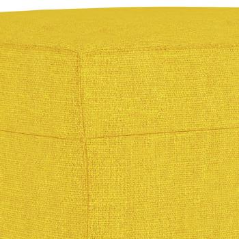 3-Sitzer-Sofa mit Hocker Hellgelb 180 cm Stoff