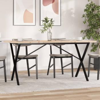 ARDEBO.de - Esstisch X-Gestell 160x80x75,5 cm Massivholz Kiefer & Gusseisen