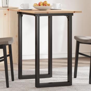 ARDEBO.de - Esstisch O-Gestell 80x50x75,5 cm Massivholz Kiefer & Gusseisen