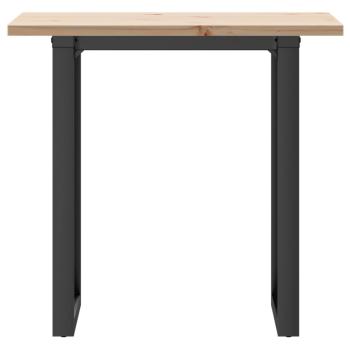 Esstisch O-Gestell 80x50x75,5 cm Massivholz Kiefer & Gusseisen