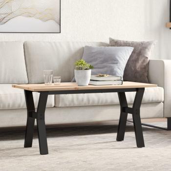ARDEBO.de - Couchtisch Y-Gestell 100x50x45 cm Massivholz Kiefer & Gusseisen