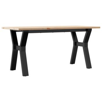 Couchtisch Y-Gestell 100x50x45 cm Massivholz Kiefer & Gusseisen