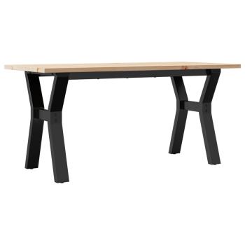 Couchtisch Y-Gestell 100x50x45 cm Massivholz Kiefer & Gusseisen