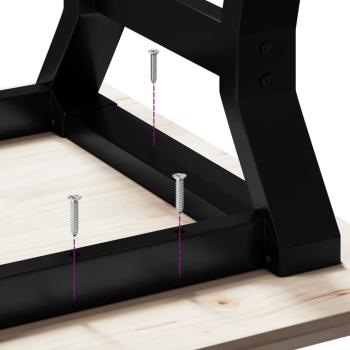 Couchtisch Y-Gestell 100x50x45 cm Massivholz Kiefer & Gusseisen