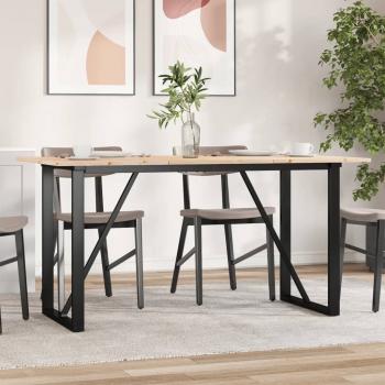 ARDEBO.de - Esstisch O-Gestell 140x80x75 cm Massivholz Kiefer und Gusseisen